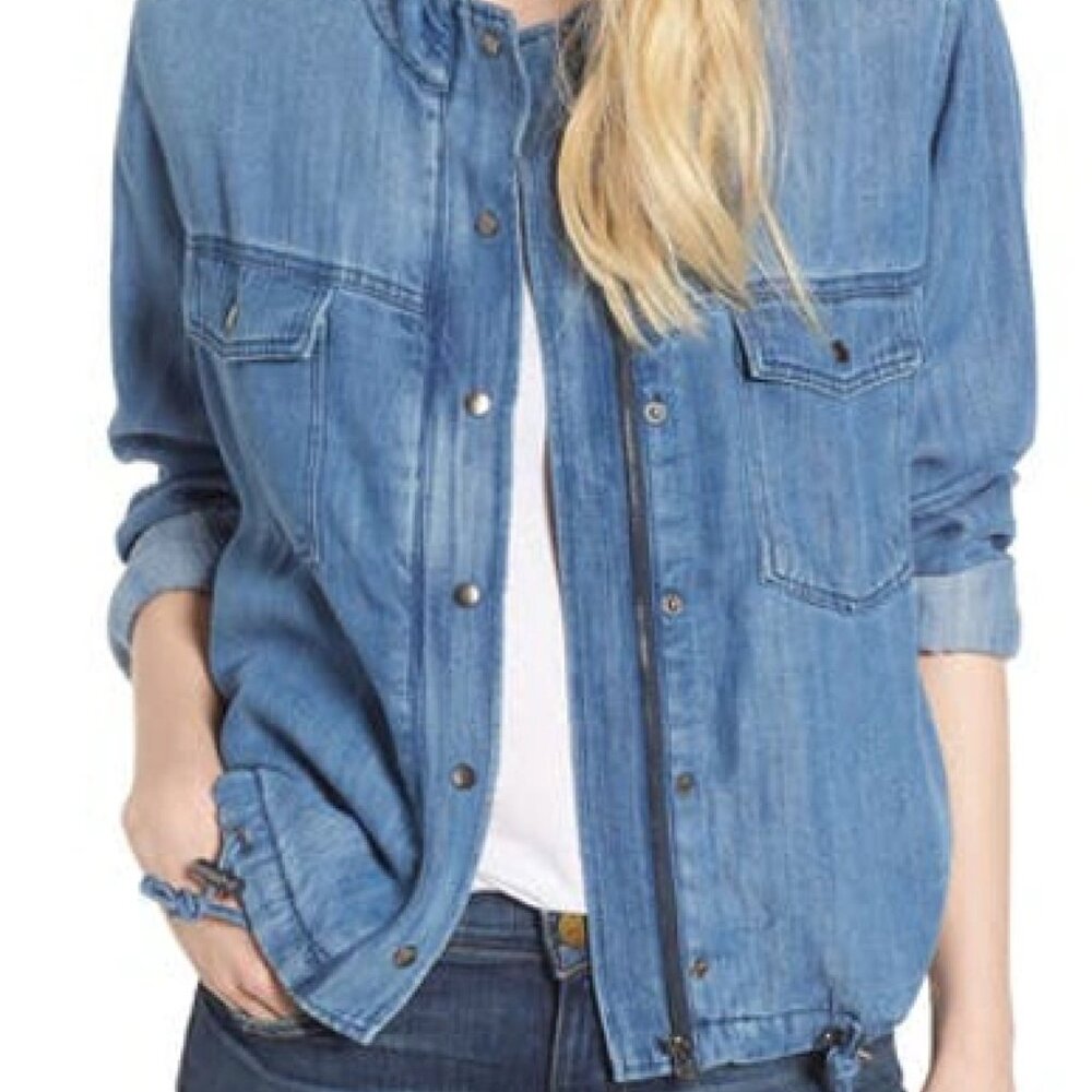 Rails Collins Front Zip Chambray Utility Jacket S